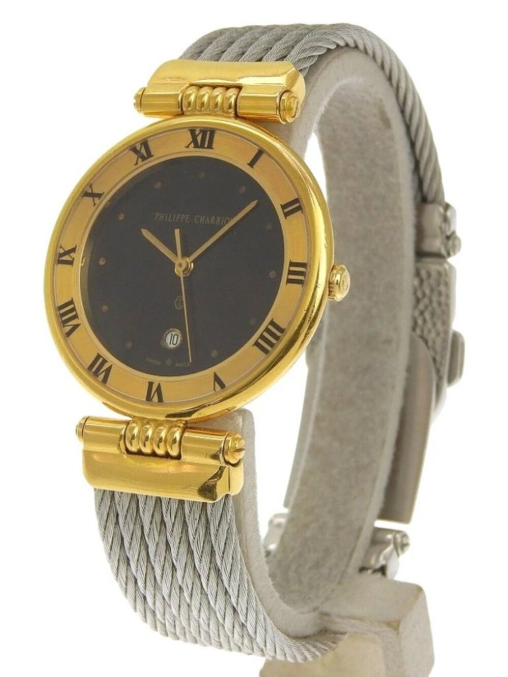 PHILIPPE CHARRIOL Celtic Watches 65.8.1288 blackDial Stainless Steel Quart...